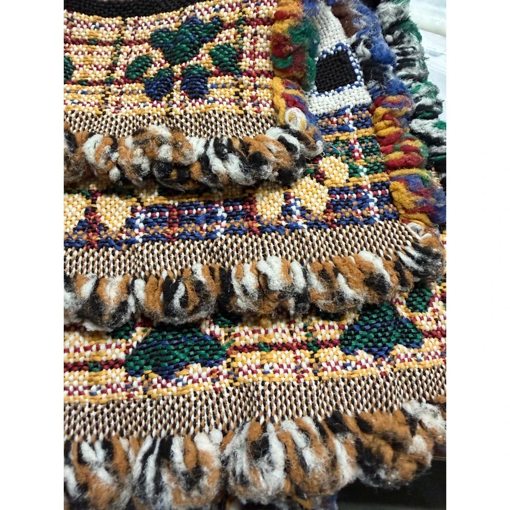 Kitty Corner Woven Tapestry Throw Blanket OS Multi Kitten Cat Art *Flawed*